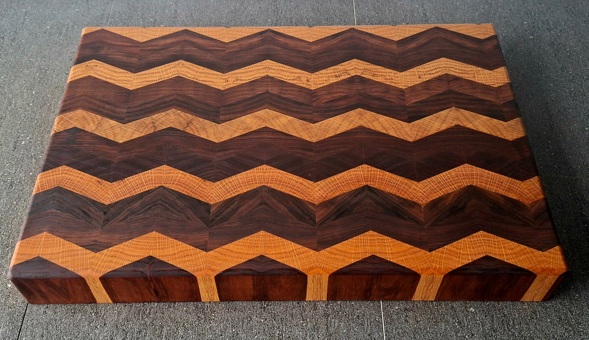 Blackwood & White Oak Chevron End Grain