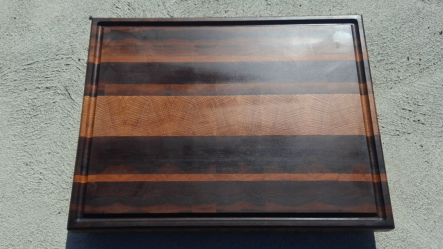 BLACK WALNUT + WHITE OAK + HICKORY ACCENTS - END GRAIN