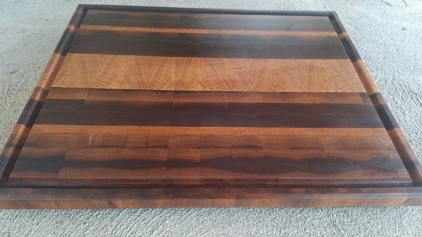 BLACK WALNUT + WHITE OAK + HICKORY ACCENTS - END GRAIN