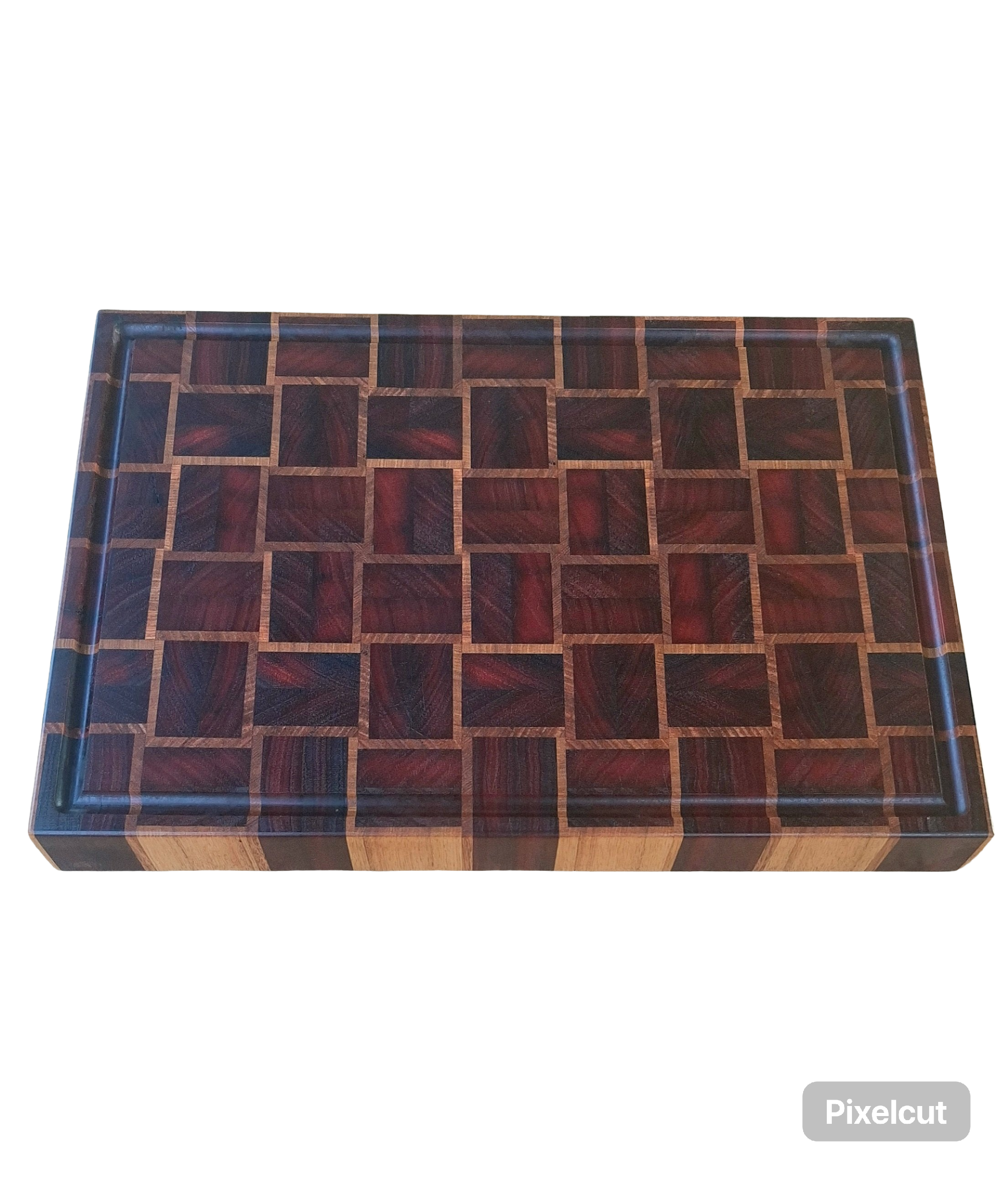Basket Weave End Grain Board- Reclaimed Jarrah and Tasmainian Oak 500x330x50