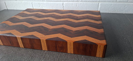 Blackwood & White Oak Chevron End Grain