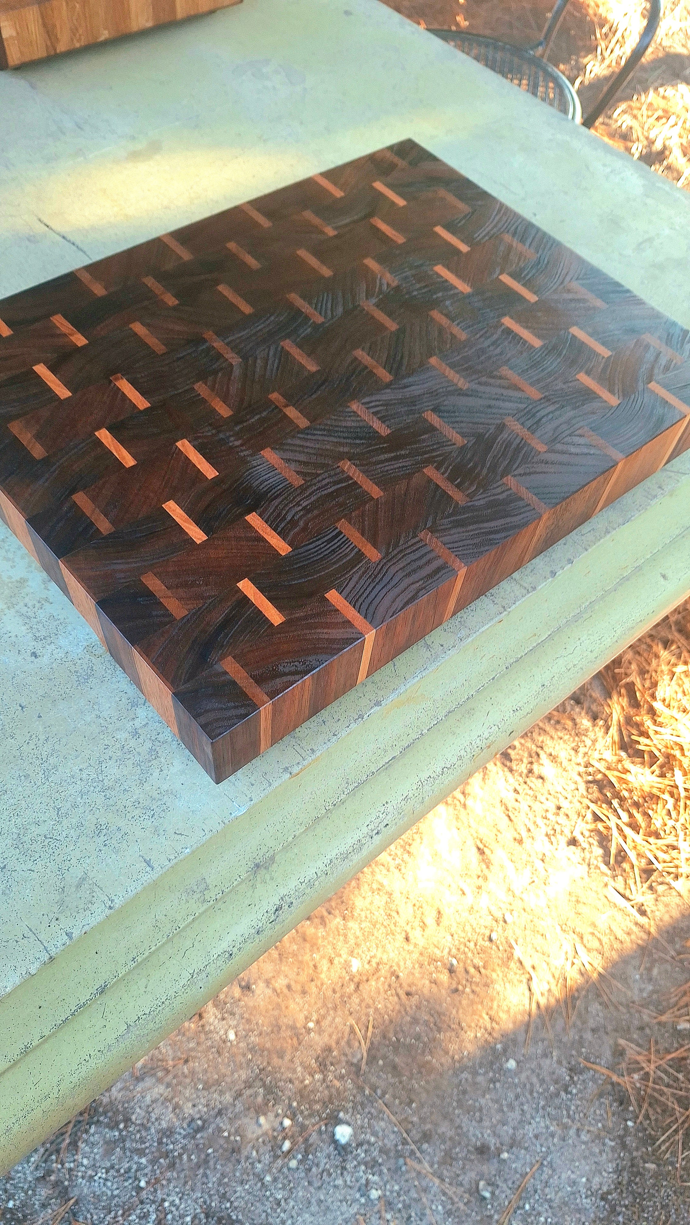 End Grain Cutting Board – Blackwood & Tasmanian Oak | 410×310×48mm